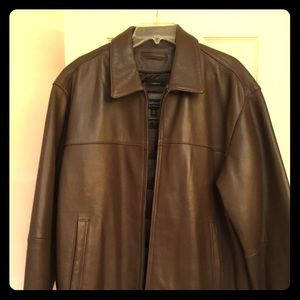 Claiborne Outerwear brown leather jacket Size L